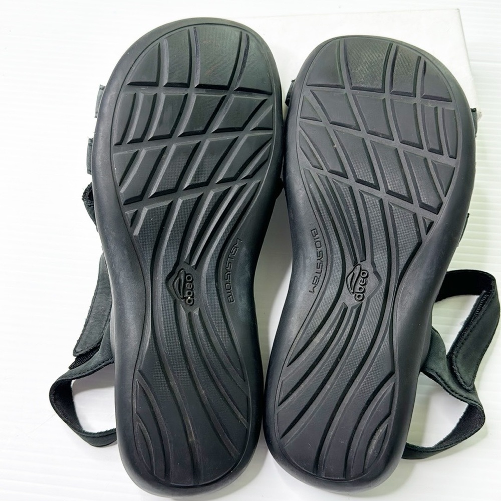 ABEO Breezy Black Leather Adjustable Sandals (6.5) - Picture 7 of 8